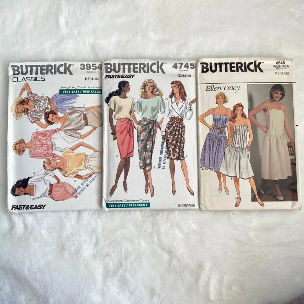 3 Butterick Sewing Patterns - Picture 1 of 7